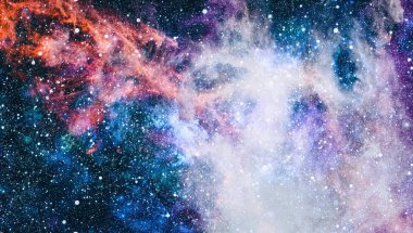 Nebula ve galaksiler uzayda. Bu görüntünün elementleri NASA tarafından desteklenmektedir.