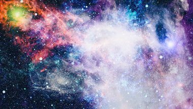 Nebula ve galaksiler uzayda. Bu görüntünün elementleri NASA tarafından desteklenmektedir.