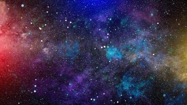 Nebula ve galaksiler uzayda. Bu görüntünün elementleri NASA tarafından desteklenmektedir.