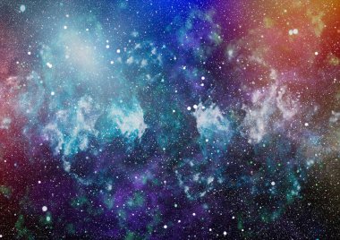 Nebula ve galaksiler uzayda. Bu görüntünün elementleri NASA tarafından desteklenmektedir.