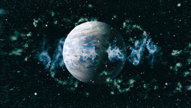 Nebula ve galaksiler uzayda. Bu görüntünün elementleri NASA tarafından desteklenmektedir.