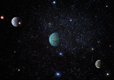 Nebula ve galaksiler uzayda. Bu görüntünün elementleri NASA tarafından desteklenmektedir.