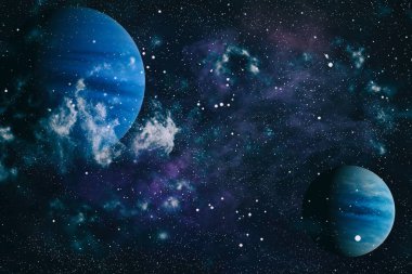 Nebula ve galaksiler uzayda. Bu görüntünün elementleri NASA tarafından desteklenmektedir.