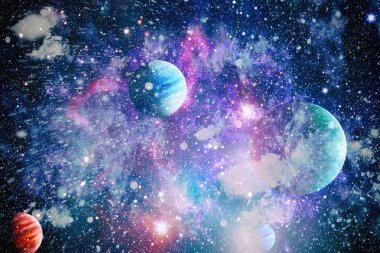 birçok ışık yılı uzakta dünya derin uzayda yıldız alanı. Bu görüntü nasa tarafından döşenmiş unsurları