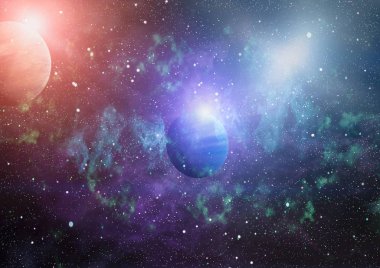 birçok ışık yılı uzakta dünya derin uzayda yıldız alanı. Bu görüntü nasa tarafından döşenmiş unsurları