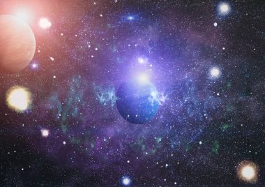 birçok ışık yılı uzakta dünya derin uzayda yıldız alanı. Bu görüntü nasa tarafından döşenmiş unsurları