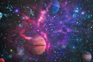 birçok ışık yılı uzakta dünya derin uzayda yıldız alanı. Bu görüntü nasa tarafından döşenmiş unsurları