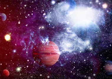 birçok ışık yılı uzakta dünya derin uzayda yıldız alanı. Bu görüntü nasa tarafından döşenmiş unsurları