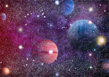 birçok ışık yılı uzakta dünya derin uzayda yıldız alanı. Bu görüntü nasa tarafından döşenmiş unsurları