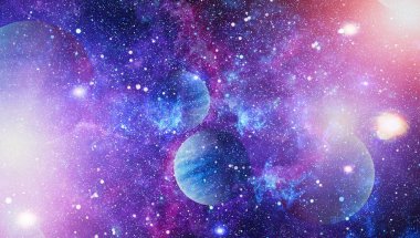 birçok ışık yılı uzakta dünya derin uzayda yıldız alanı. Bu görüntü nasa tarafından döşenmiş unsurları