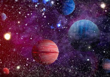 birçok ışık yılı uzakta dünya derin uzayda yıldız alanı. Bu görüntü nasa tarafından döşenmiş unsurları