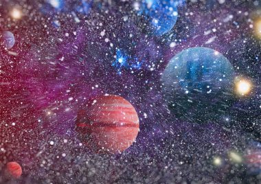 birçok ışık yılı uzakta dünya derin uzayda yıldız alanı. Bu görüntü nasa tarafından döşenmiş unsurları