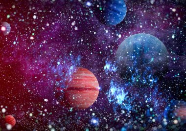 birçok ışık yılı uzakta dünya derin uzayda yıldız alanı. Bu görüntü nasa tarafından döşenmiş unsurları