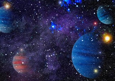 birçok ışık yılı uzakta dünya derin uzayda yıldız alanı. Bu görüntü nasa tarafından döşenmiş unsurları