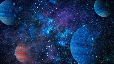 birçok ışık yılı uzakta dünya derin uzayda yıldız alanı. Bu görüntü nasa tarafından döşenmiş unsurları