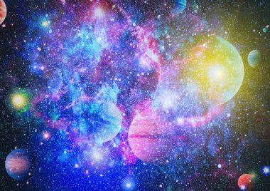 birçok ışık yılı uzakta dünya derin uzayda yıldız alanı. Bu görüntü nasa tarafından döşenmiş unsurları