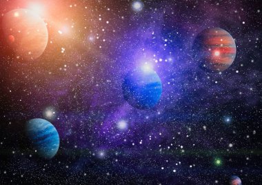 birçok ışık yılı uzakta dünya derin uzayda yıldız alanı. Bu görüntü nasa tarafından döşenmiş unsurları