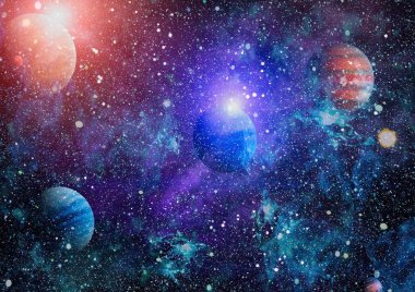 birçok ışık yılı uzakta dünya derin uzayda yıldız alanı. Bu görüntü nasa tarafından döşenmiş unsurları