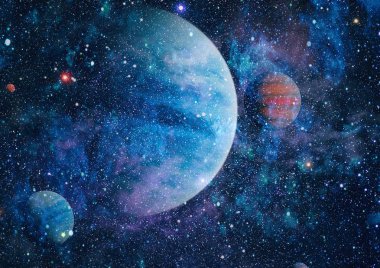 Derin uzay bulunan sarmal gökada. Nasa tarafından döşenmiş bu görüntü unsurları.