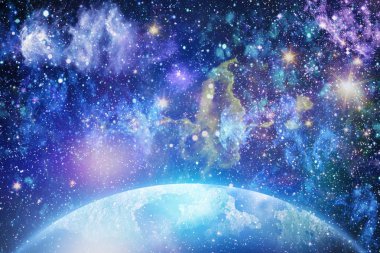 Derin uzay bulunan sarmal gökada. Nasa tarafından döşenmiş bu görüntü unsurları.