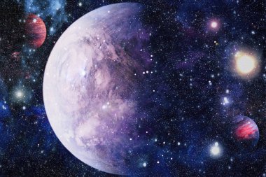 Nebula ve galaksiler uzayda. Bu görüntünün elementleri NASA tarafından desteklenmektedir.
