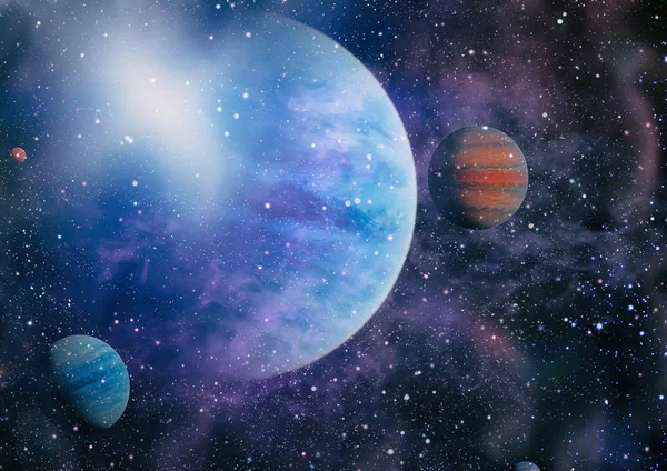 Fütürist soyut alan arkaplanı. Yıldızlı ve nebulalı gece gökyüzü. Bu görüntünün elementleri NASA tarafından desteklenmektedir