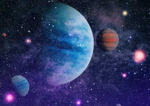 Fütürist soyut alan arkaplanı. Yıldızlı ve nebulalı gece gökyüzü. Bu görüntünün elementleri NASA tarafından desteklenmektedir