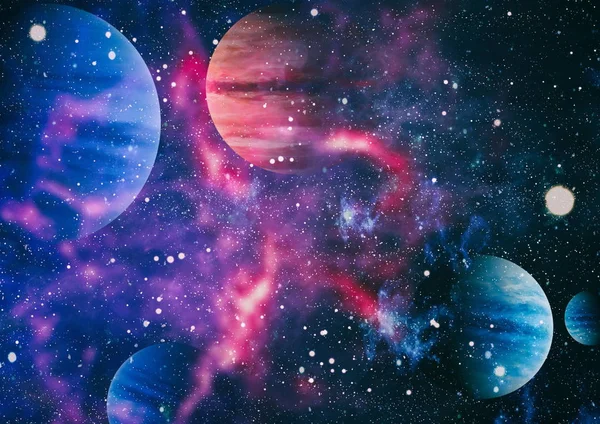 Futuristisk Abstrakt Utrymme Bakgrund Natthimmel Med Stjärnor Och Nebulosa Delar — Stockfoto