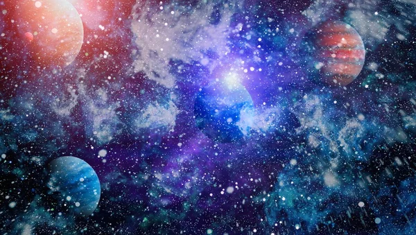 Nebula ve galaksiler uzayda. Bu görüntünün elementleri NASA tarafından desteklenmektedir.