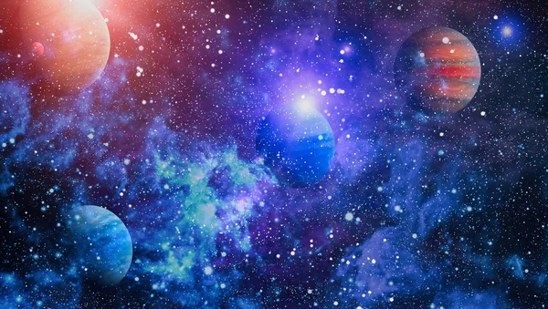 Nebula ve galaksiler uzayda. Bu görüntünün elementleri NASA tarafından desteklenmektedir.