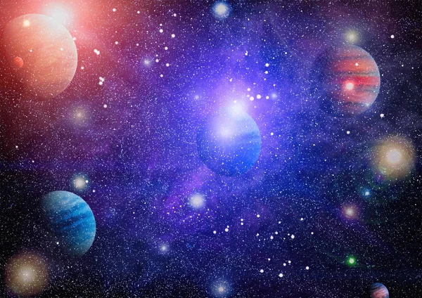 Nebula ve galaksiler uzayda. Bu görüntünün elementleri NASA tarafından desteklenmektedir.