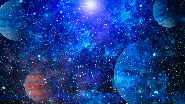 Nebula ve galaksiler uzayda. Bu görüntünün elementleri NASA tarafından desteklenmektedir.