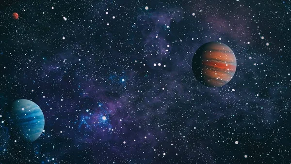 Planeter Stjerner Galakser Det Ydre Rum Viser Skønheden Udforskning Rummet - Stock-foto