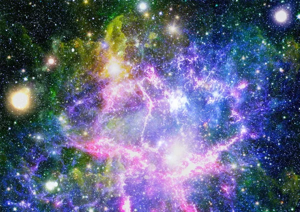 明星空间场的星云和气体拥塞 这幅图像由美国国家航空航天局提供的元素 — 图库照片