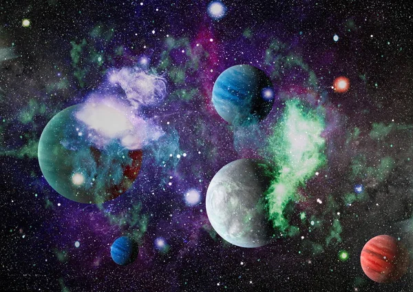 Stars Planet Galaxy Free Space Elements Image Furnished Nasa — Stock Photo, Image