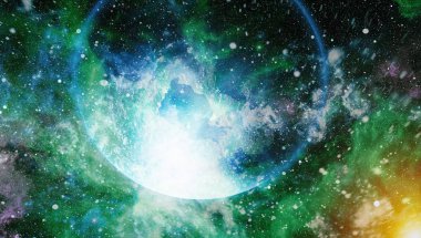 Nebula ve galaksiler uzayda. Bu görüntünün elementleri NASA tarafından desteklenmektedir.