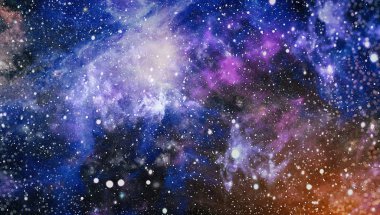 Nebula ve galaksiler uzayda. Bu görüntünün elementleri NASA tarafından desteklenmektedir.