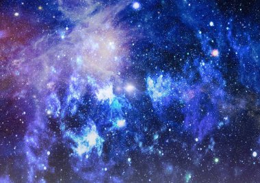 Nebula ve galaksiler uzayda. Bu görüntünün elementleri NASA tarafından desteklenmektedir.