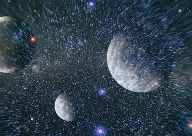 Nebula ve galaksiler uzayda. Bu görüntünün elementleri NASA tarafından desteklenmektedir.