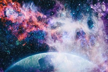 birçok ışık yılı uzakta dünya derin uzayda yıldız alanı. Bu görüntü nasa tarafından döşenmiş unsurları