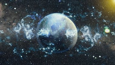 birçok ışık yılı uzakta dünya derin uzayda yıldız alanı. Bu görüntü nasa tarafından döşenmiş unsurları