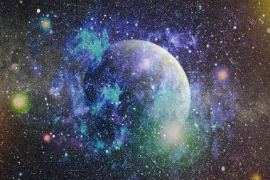 birçok ışık yılı uzakta dünya derin uzayda yıldız alanı. Bu görüntü nasa tarafından döşenmiş unsurları