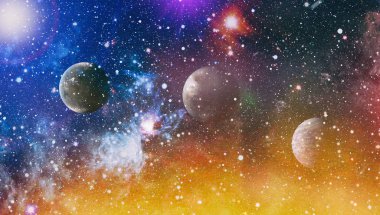 birçok ışık yılı uzakta dünya derin uzayda yıldız alanı. Bu görüntü nasa tarafından döşenmiş unsurları