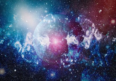 birçok ışık yılı uzakta dünya derin uzayda yıldız alanı. Bu görüntü nasa tarafından döşenmiş unsurları