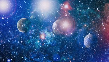 birçok ışık yılı uzakta dünya derin uzayda yıldız alanı. Bu görüntü nasa tarafından döşenmiş unsurları