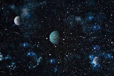 birçok ışık yılı uzakta dünya derin uzayda yıldız alanı. Bu görüntü nasa tarafından döşenmiş unsurları