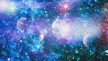 birçok ışık yılı uzakta dünya derin uzayda yıldız alanı. Bu görüntü nasa tarafından döşenmiş unsurları