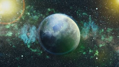 birçok ışık yılı uzakta dünya derin uzayda yıldız alanı. Bu görüntü nasa tarafından döşenmiş unsurları