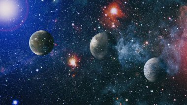 birçok ışık yılı uzakta dünya derin uzayda yıldız alanı. Bu görüntü nasa tarafından döşenmiş unsurları