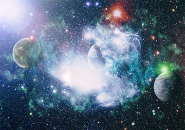 birçok ışık yılı uzakta dünya derin uzayda yıldız alanı. Bu görüntü nasa tarafından döşenmiş unsurları